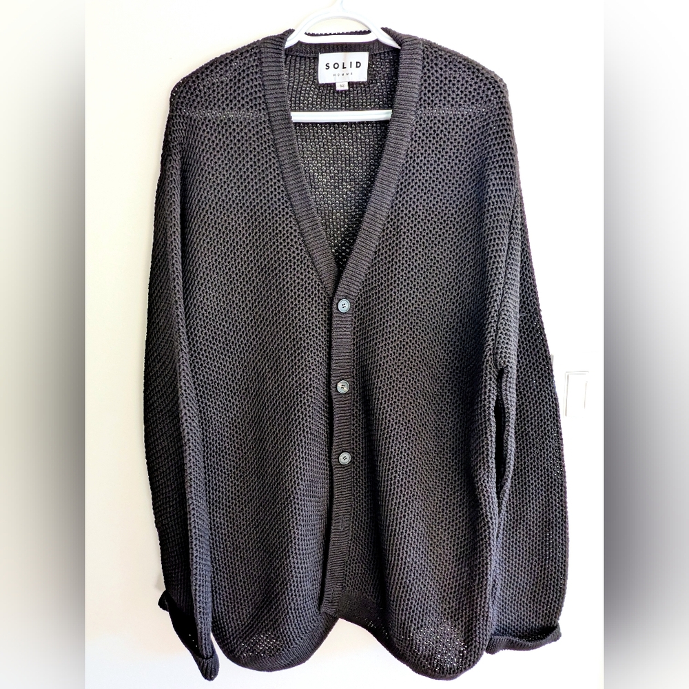 Men's Knit Cardigan Black